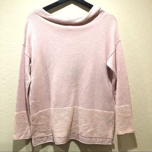J.Jill Pink Soft Knit Ribbed Sweater XS boatneck